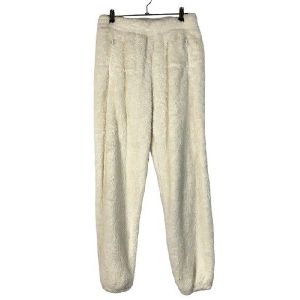 Aerie Offine Off White Fuzzy Sherpa Jogger Sweatpants‎ S